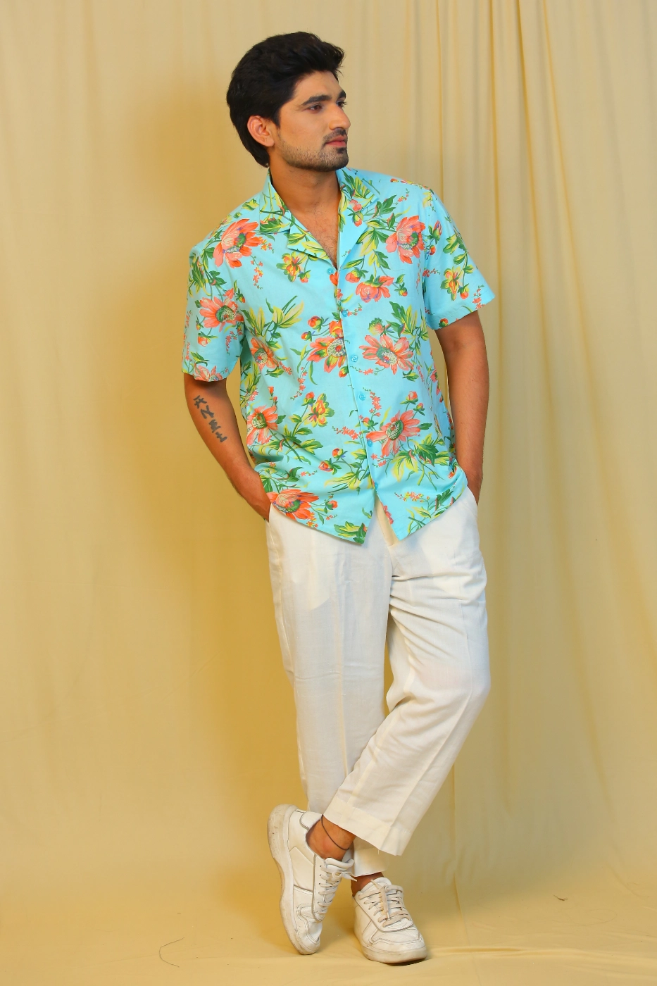 light-blue-floral-print-cotton-and-white-pants-m-cotton-skyblue?uid=1682592656