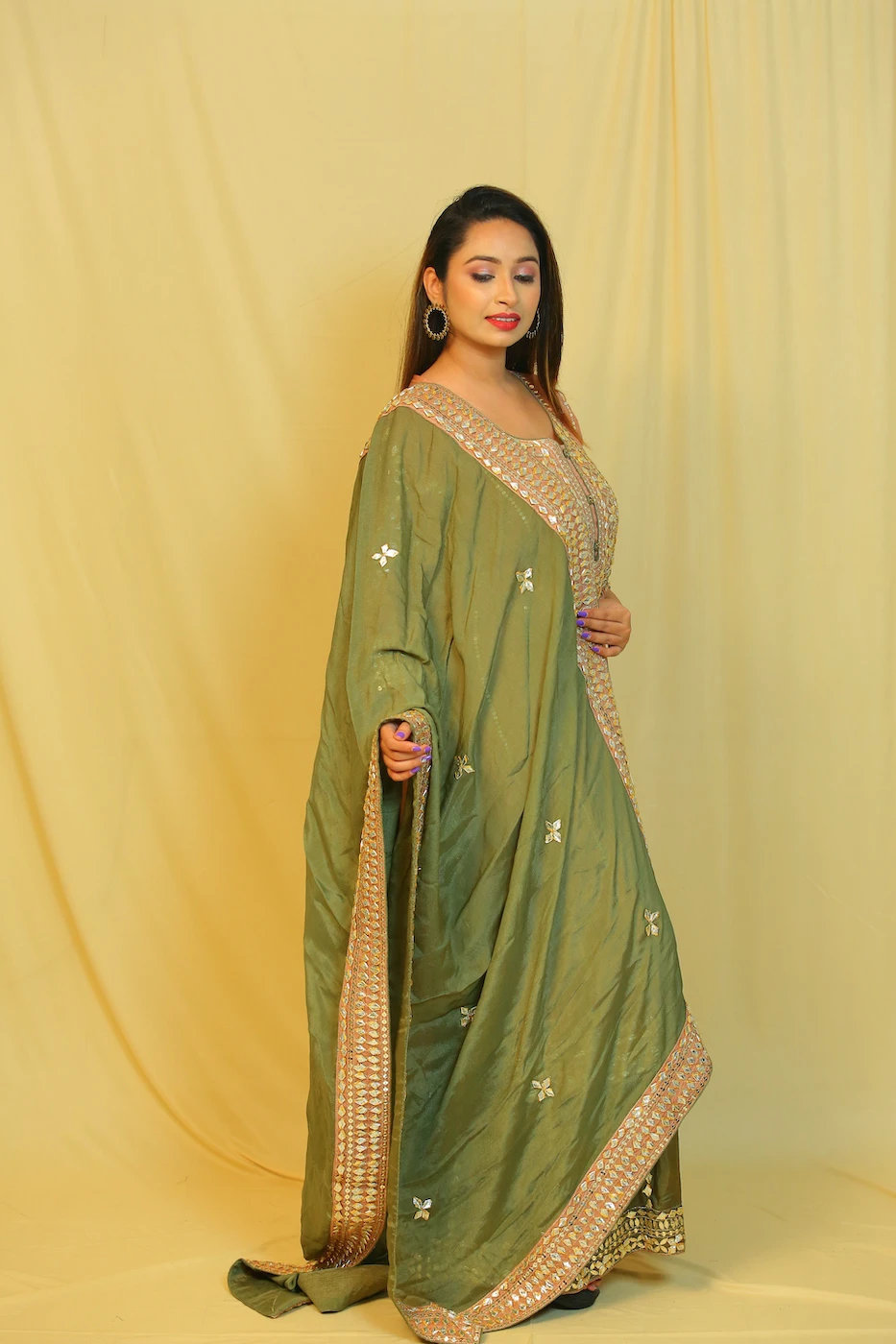 coral-colour-gota-work-crepe-silk-long-kurtamoss-green-sharara-and-matching-dupatta-m?uid=1674969016