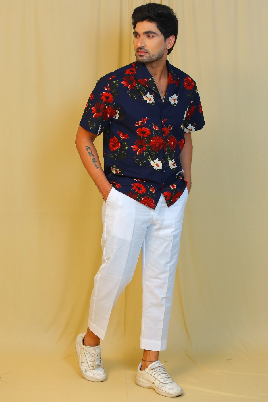 navy-blue-floral-print-cotton-shirt-with-white-pants-m-cotton-navy?uid=1682592560